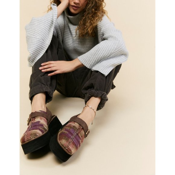 FREE PEOPLE Astrid Platform Mules / Mulberry Mix - Picture 6 of 14
